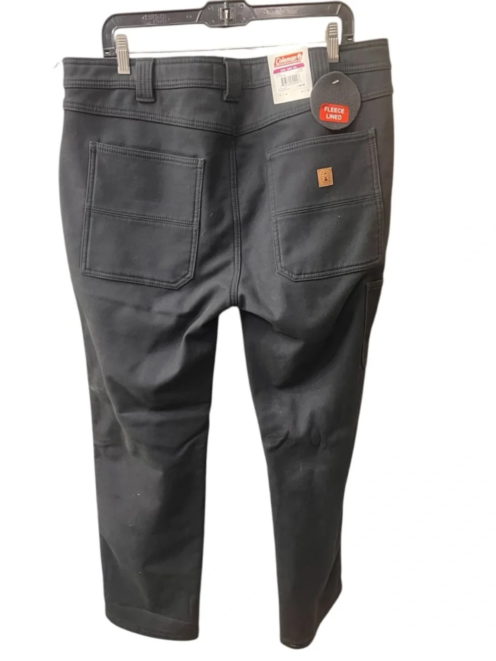 Coleman Fleece Lined Pants Mens 36x32 Workwear Utility Outdoor Black NWT